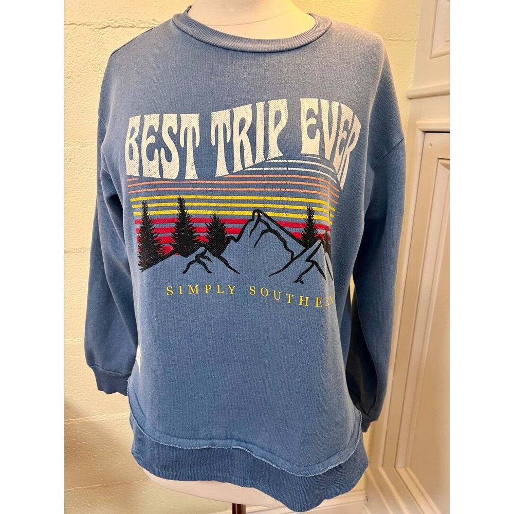 Best Trip Ever Simply Southern‎ Fleece Crew Pullover Size Small